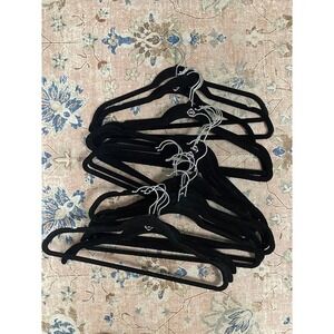 LOT of Joy Mangano Huggable Hangers Black Velvet Non-Slip Space Saving